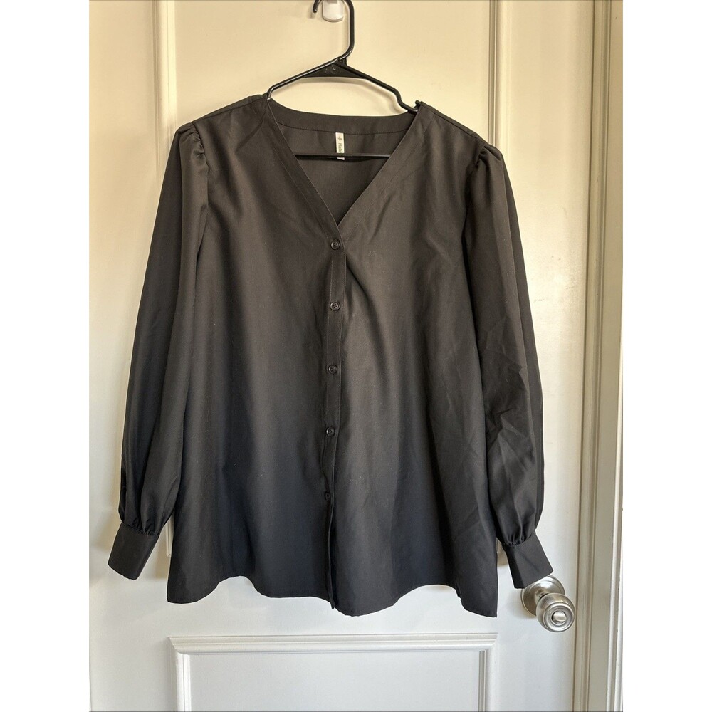 Halara XL Women’s Black Top Shirt Blouse Button Up